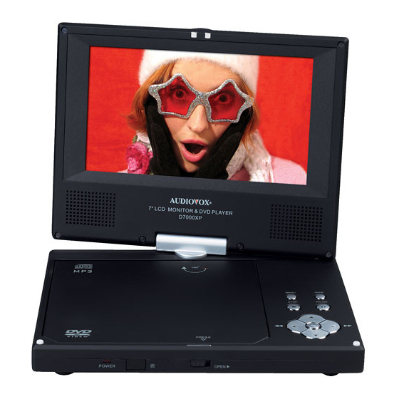 Audiovox D7000XP - DVD Player - 7 Manuals