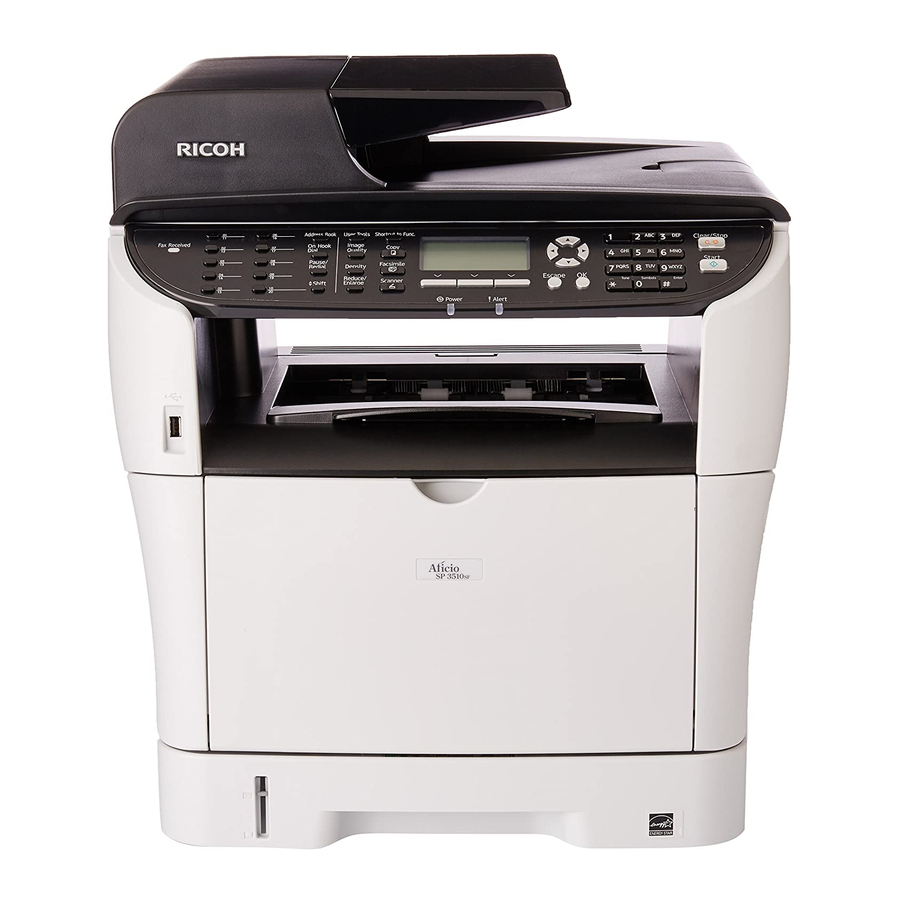 Ricoh SP 3500SF Installation Manual