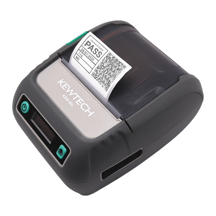 Kewtech KEW80L - Bluetooth Direct Label Printer User Guide