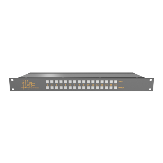 Matrix Switch Corporation MSC-XD1608L Product Manual