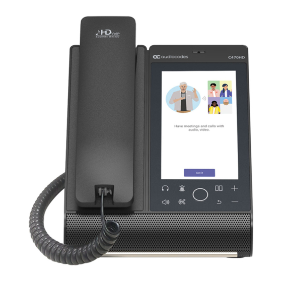 AudioCodes zoom C470HD Quick Manual