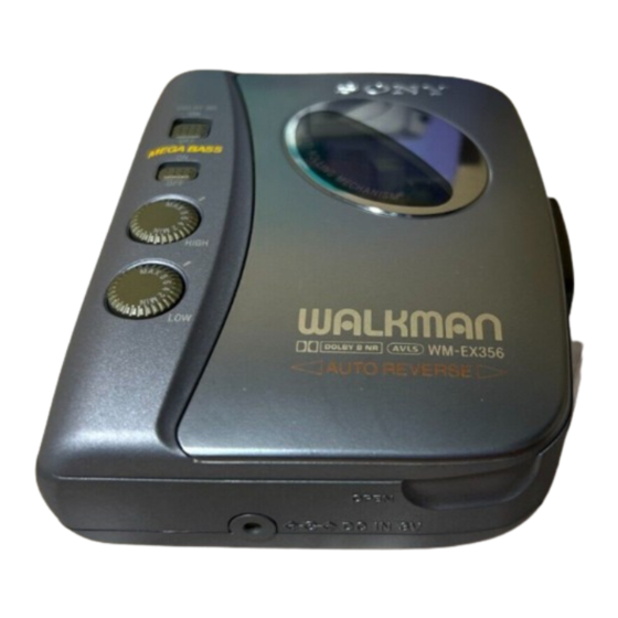 Sony Walkman WM-EX150 Operating Instructions
