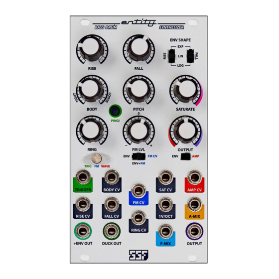 SSF entity BASS DRUM Quick Start Manual