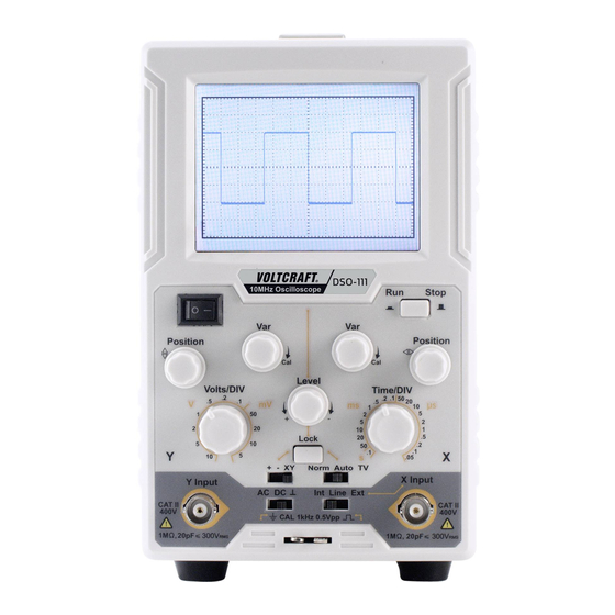 VOLTCRAFT DSO-111 Digital Oscilloscope Manuals