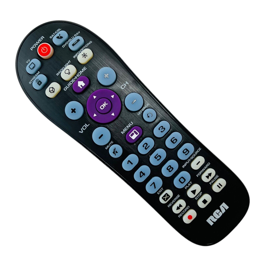 RCA RCR414BHE, RCR413BHE - Universal Remote Control Manual