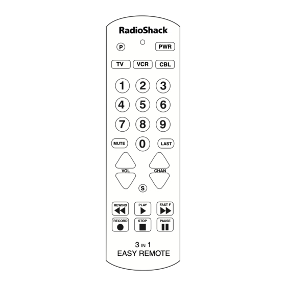 Radio Shack Easy Remote Owner's Manual