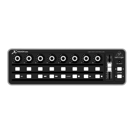 Behringer X-TOUCH MINI Quick Start Manual