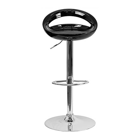 Belnick Contemporary Plastic Adjustable Height Barstool with Rounded Cutout Back and Chrome Base Assembly Instructions