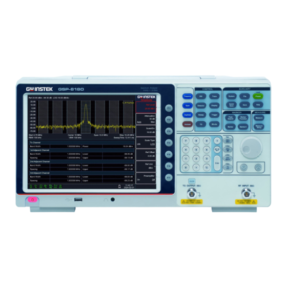 GW Instek GSP-8180 Quick Start Manual
