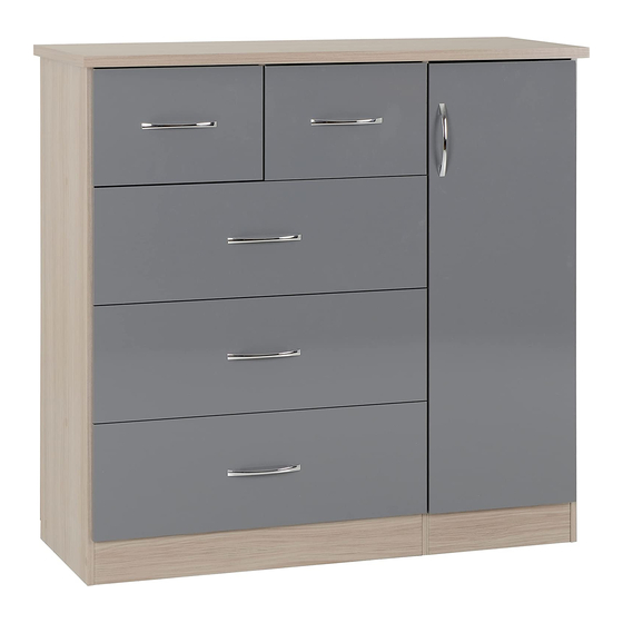 Seconique NEVADA 5 DRAWER LOW WARDROBE Assembly Instructions Manual