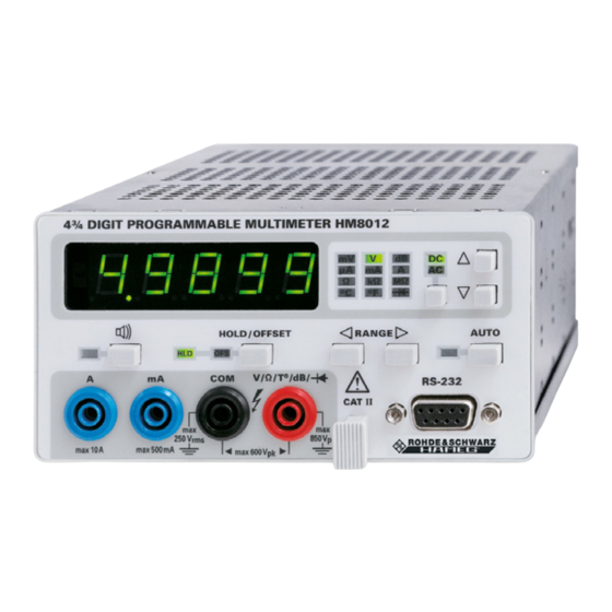 Hameg HM8012 Manual