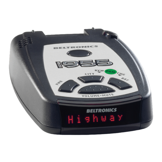 Beltronics Vector 955 Owner's Manual