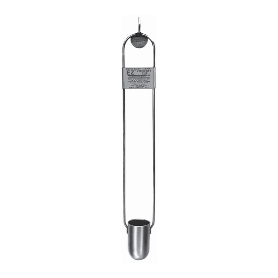 Gardco EZ ZAHN Dip Viscosity Cup Series Instruction Manual