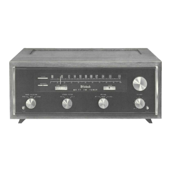 McIntosh MR 77 Service Information