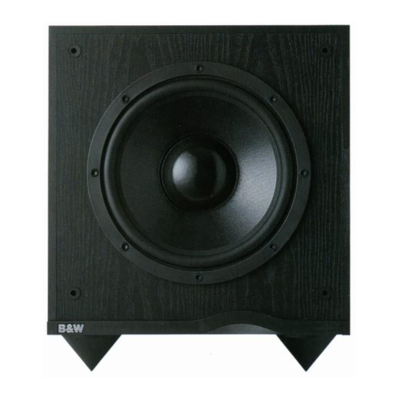 BOWERS & WILKINS ASW 500 OWNER'S MANUAL Pdf Download