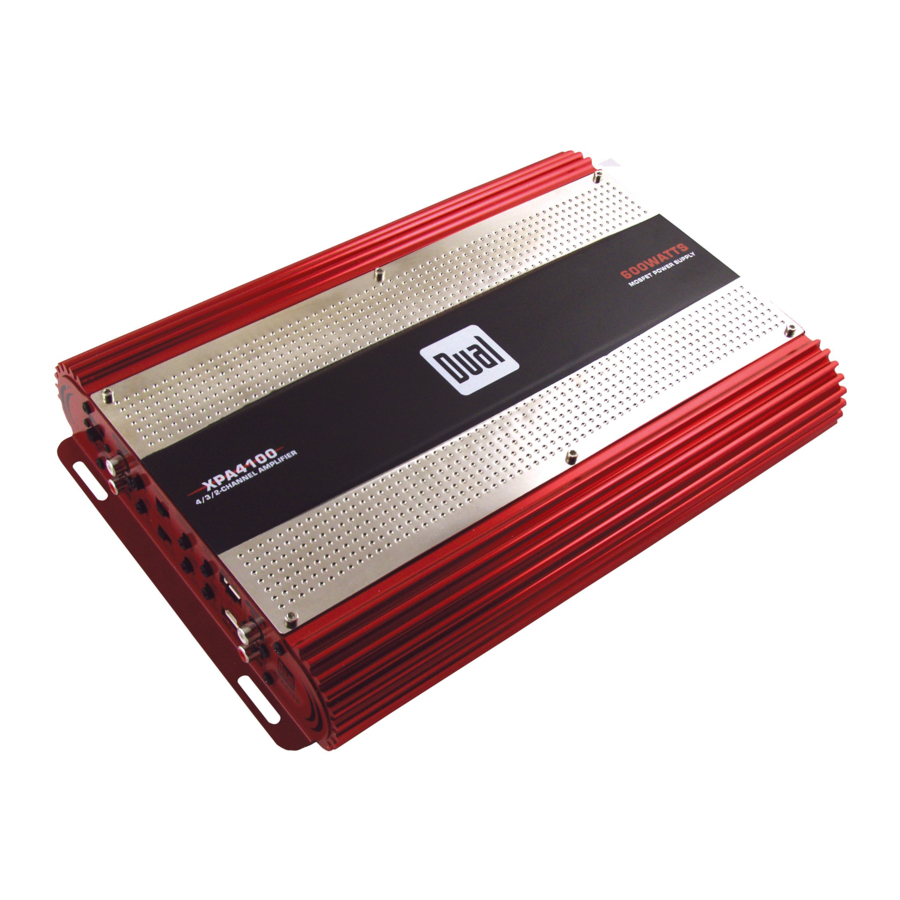 Dual XPA2100, XPA4100, XPA6100 - Mobile Power Amplifiers XPA Series Manual