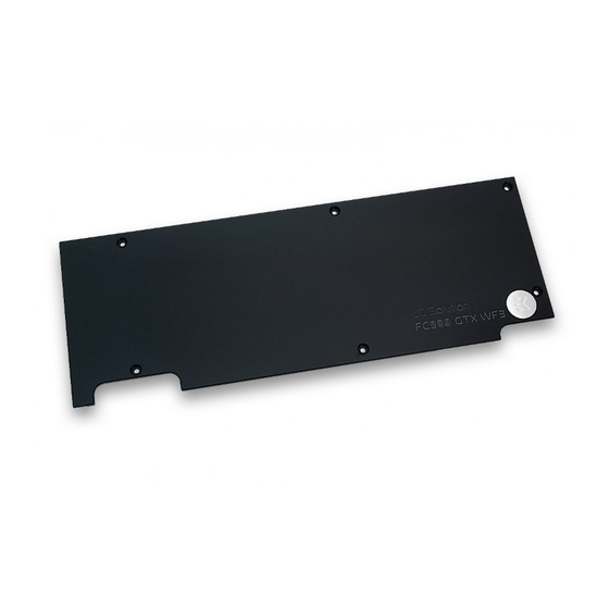 ekwb EK-FC970 GTX WF3 Backplate Installation And Mounting Manuals