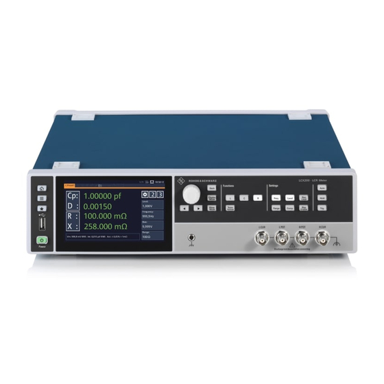 Rohde & Schwarz R&S LCX Series User Manual