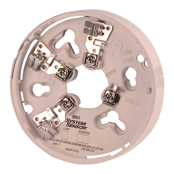 System Sensor B501 Installation And Maintenance Instructions
