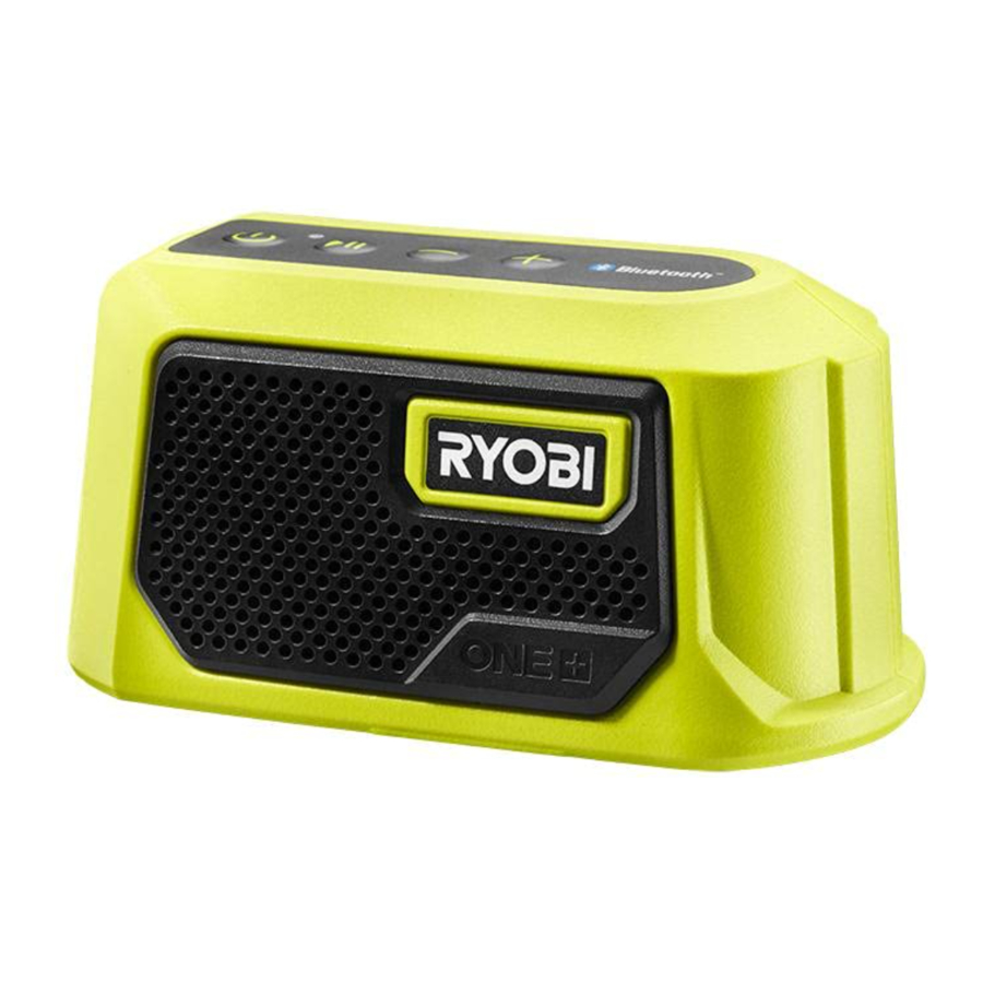 Ryobi PAD02 - 18 VOLT COMPACT SPEAKER Manual