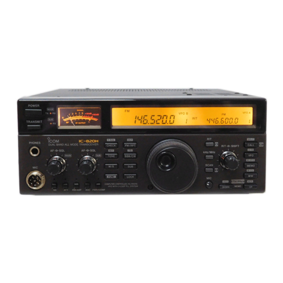 Icom IC-820H Instruction Manual