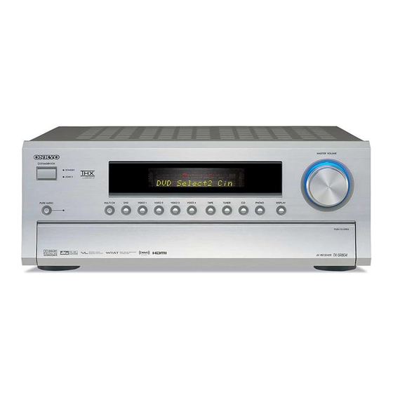 Onkyo TX-SR804 Quick Manual