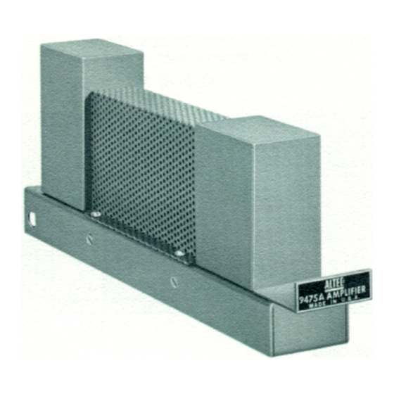 Altec Lansing 9475A Operating Instructions Manual