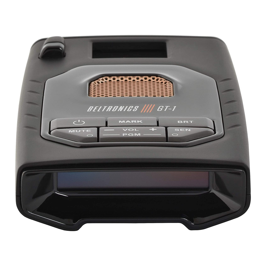 ESCORT Beltronics GT-1 - Radar Detector Manual