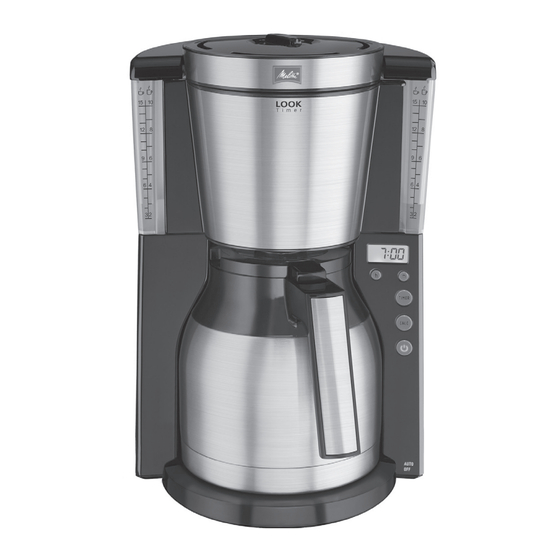 Melitta LOOK Therm Timer Operating Instructions Manual