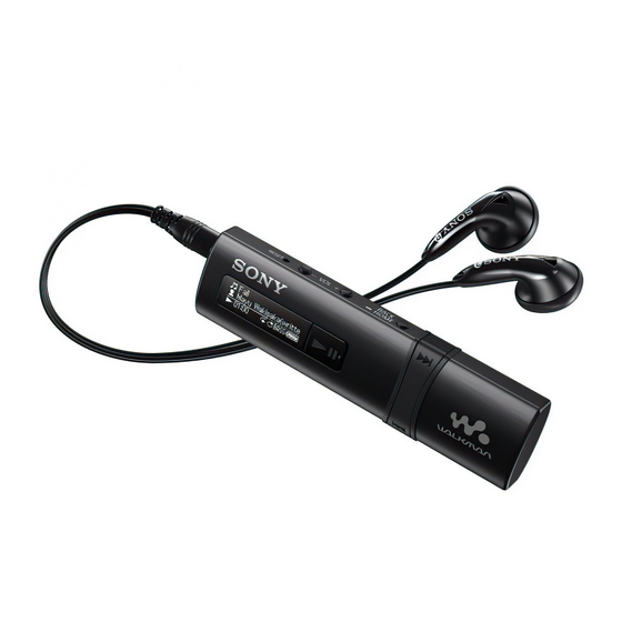 Sony NWZ-B183 Quick Start Manual