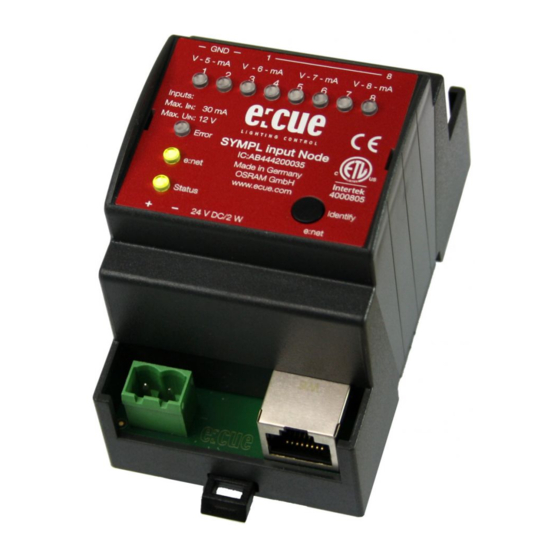 Osram e:cue SYMPL input Node Setup Manual