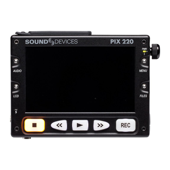 Sound Devices PIX 220 User Manual