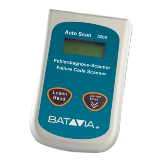 Batavia Auto Scan FDS-5200 OBD 2 Scanner Manuals