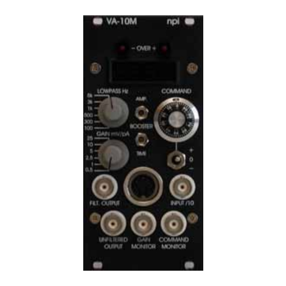 NPI VA-10M Voltammetry Amperometry Module Manuals
