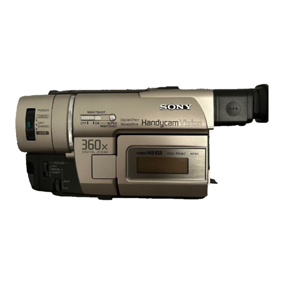 Sony Video 8 XR CCD-TRV37 8 Operating Instructions Manual