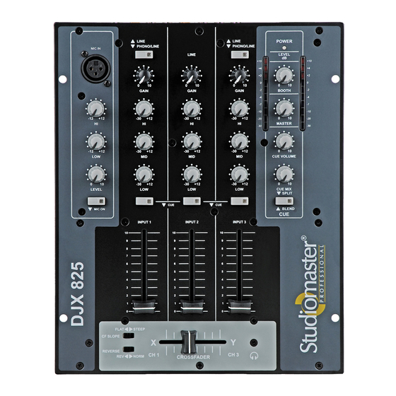 Studiomaster Professional DJX 825 Instruction Manual