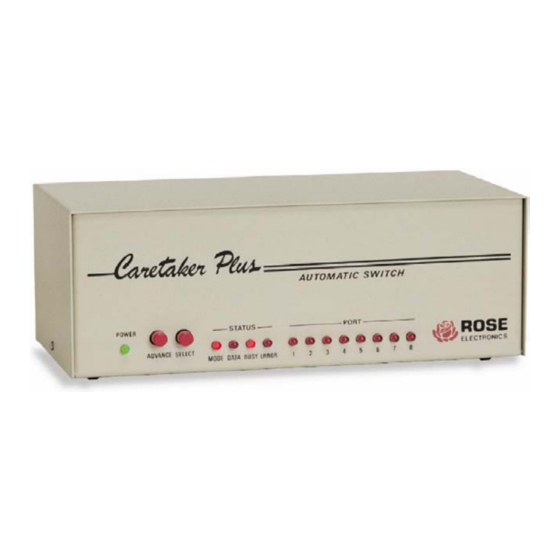 Rose electronics Caretaker Plus Automatic Switch Installation And Operation Manual