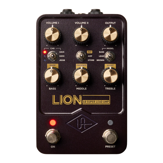 Universal Audio UAFX Lion 68 Manual