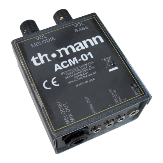 thomann ACM-01 Quick Start Manual