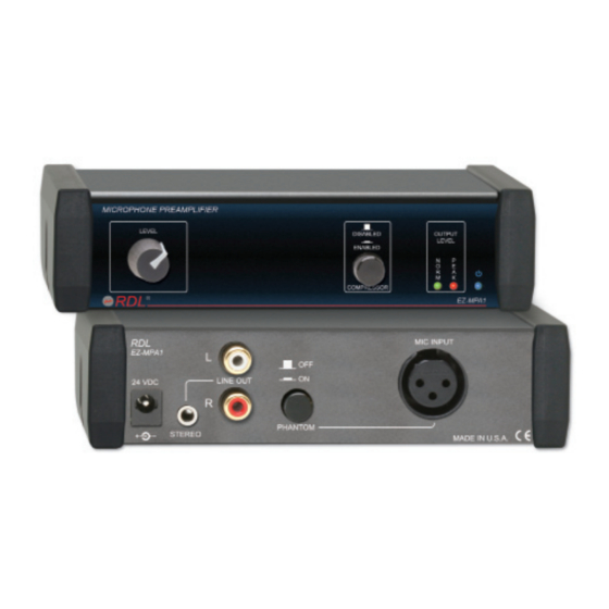 RDL EZ-MPA1 Installation And Operation Manual