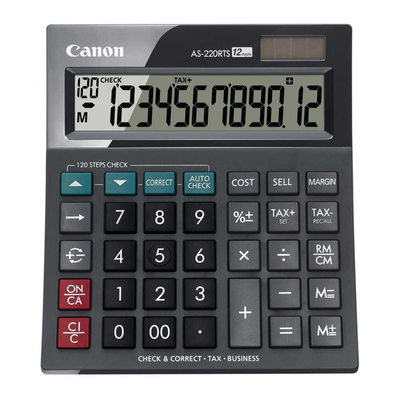 Canon AS-220RTS Instructions