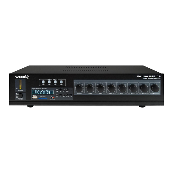 Work Pro PA 190 USB/R Manual