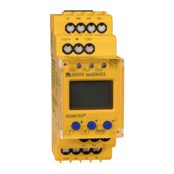 Bender ISOMETER isoGEN423-D4-4 Quick Start Manual