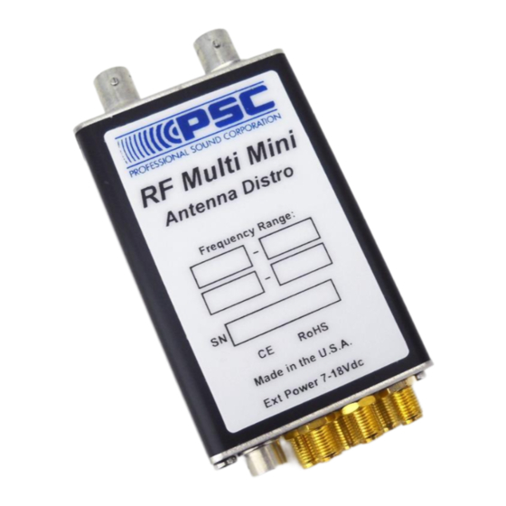 PSC RF Multi Mini Quick Start Manual