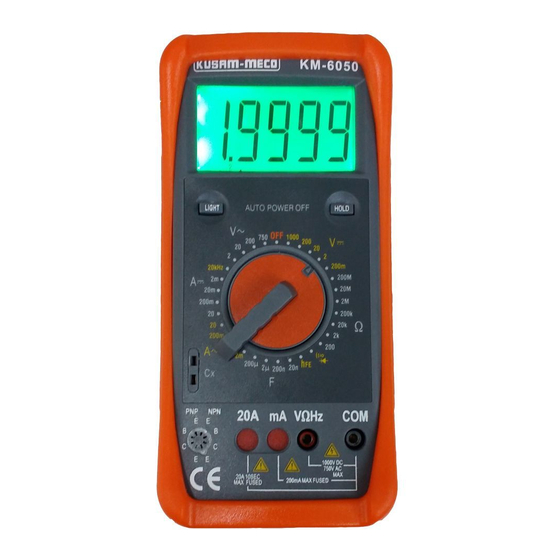 Kusam-meco KM 6050 Operation Manual
