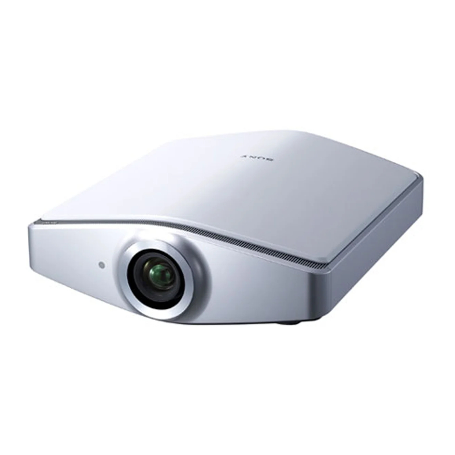 Sony VPLVW100 - Full HD Widescreen Projector Manuals