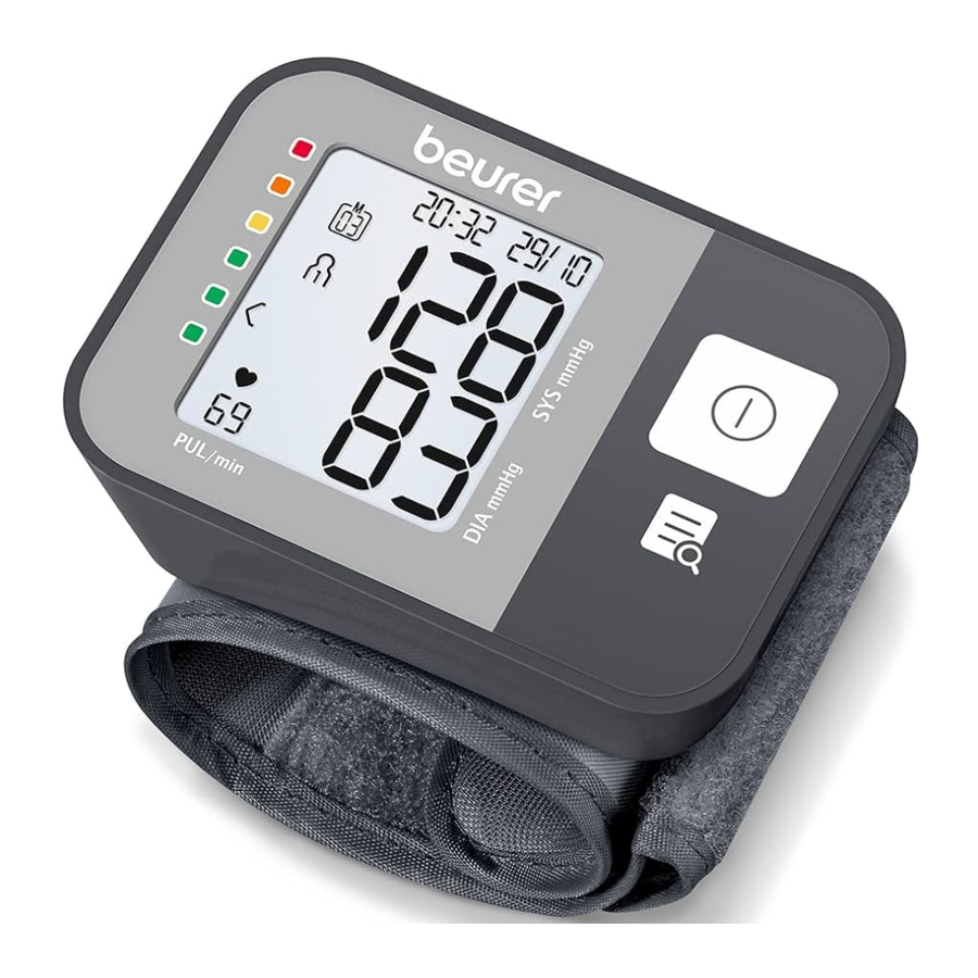 Beurer BC 27 - Wrist blood pressure monitor Manual
