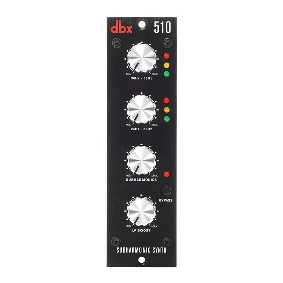 Harman dbx 500 Series Manual