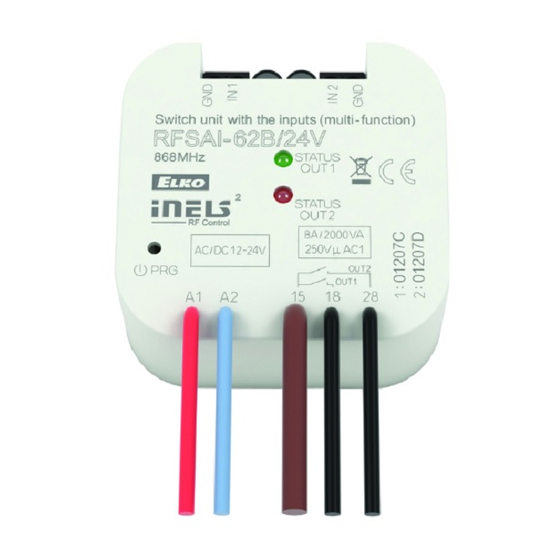 iNels RFSAI-62B Quick Start Manual