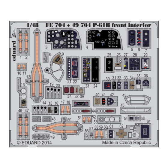 Eduard Zoom P-61B front interior S.A. Assembly Instructions